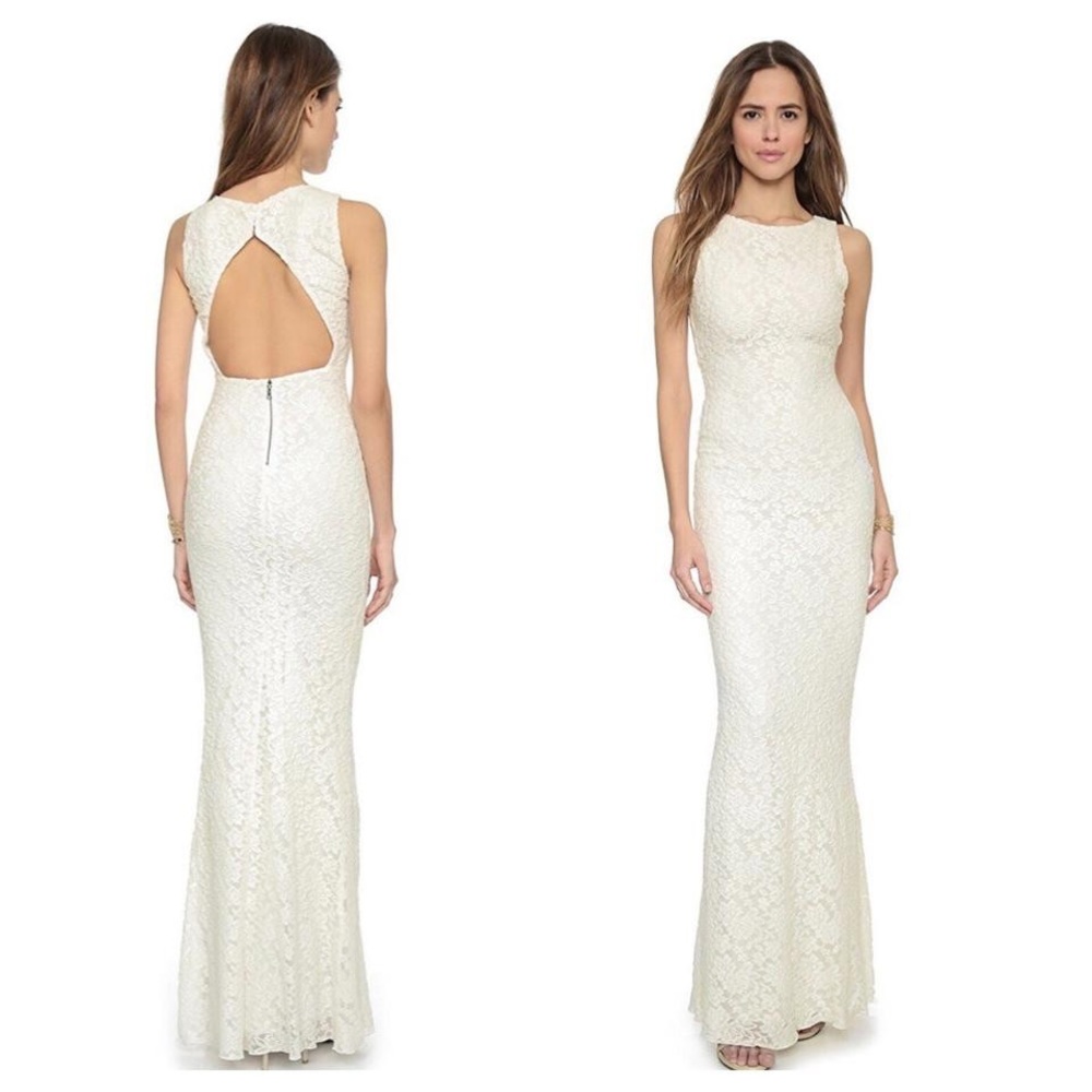 Alice + Olivia, Sachi Open Back Lace Gown